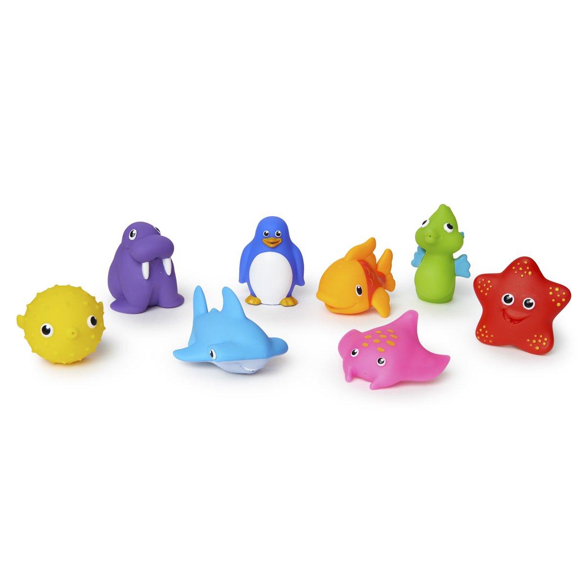 Munchkin Floating Ocean Animal Themed Rubber Bath Squirt Toys for Baby