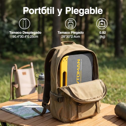 VTOMAN VS40 Portable Solar Panel,Operating Voltage 13.9V,40W | High Efficiency 25%, Waterproof IP67, Foldable USB-C and USB-A Ports, Lightweight PD30W for Phones