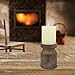 Stonebriar Industrial Wooden Pillar Candle Holder, Rustic Home Decor Accents for Dining Room, Living Room, Bathroom, and Bedroom, Small