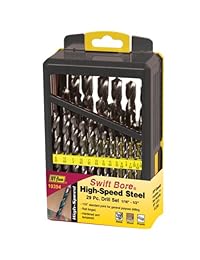 Ivy Classic 10394 29-Piece Swift Bore Acero De Alta Velocidad rollo forjado Juego de brocas, carcasa de metal resistente