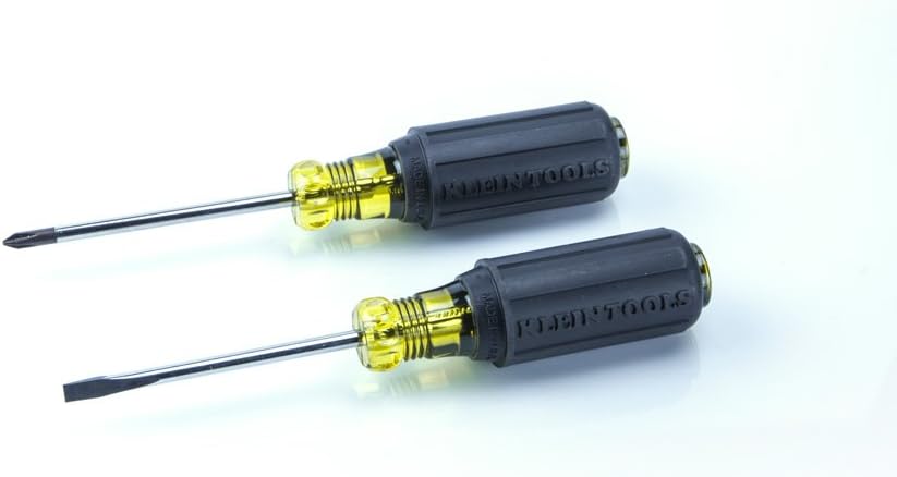 Klein Tools 85078 Screwdriver Set, 8 Piece All Purpose Screwdriver Kit has 4 Phillips and 4 Flat Head Tips, Cushion Grip, Precision Machined: Home Improvement