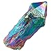 rockcloud Natural Titanium Coated Rainbow Flame Aura Raw Crystal Quartz Point Cluster Geode Druzy Gemstone Specimen Bar Shape