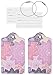 Luggage Tags for Suitcases, 2 Pack Cute PU Leather Suitcase Tag Identifiers TSA Approved with Stainless Steel Loop and Address Card for Baggage Tag for Cruise Airport Travel Essentials by Chelmon