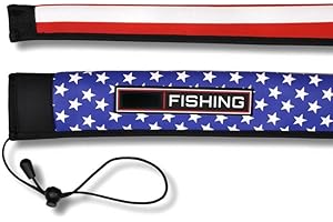 AGANS UEIUTEHD Fishing Rod Sleeves Protector with Straps, Snag Resistant Fishing Rod Covers, 1 Count Durable Fishing Rod Case, Outdoor Fishing Accessories for Fishing Enthusiasts (Flag)