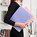 Phyxin Expanding File Folders 5 Pockets Document Organizer A4 Letter Size Plastic File Folder with Lables Document Holder for Business School Supplies Purple