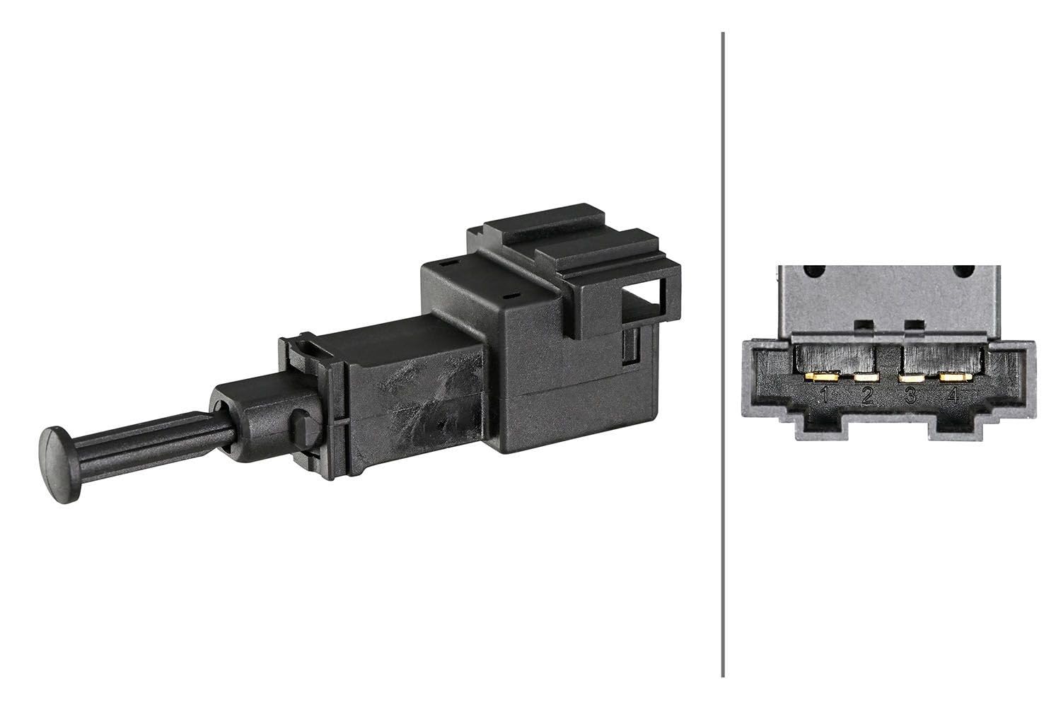 HELLA 6DD 008 622-731 Brake Light Switch - 12V - 4-pin connector - Bayonet - Changeover Switch - Electric
