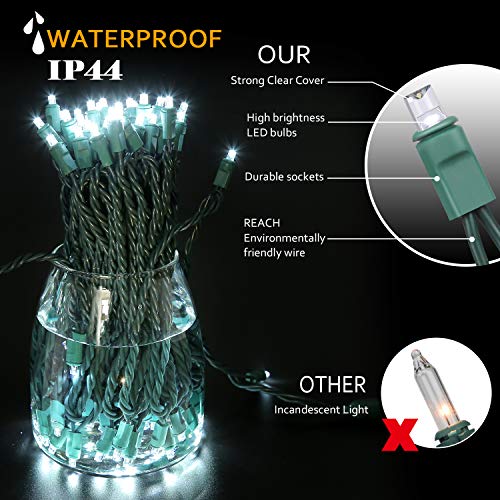 AIDDOMM 2 Pack LED Christmas Lights 50 Counts, for Outdoor and Indoor