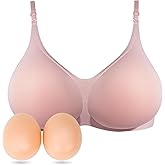Lervanla Silicone Breast Form Women Breast Enhancement Wireless Mastectomy Bra with Pockets for Prosthesis