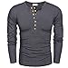 HOTOUCH Mens Henley Shirt Long Sleeve Slim Fit Button Up Casual Shirts