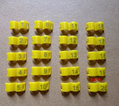 3 mm Yellow Bird Ring Leg Bands Parrot Finch Canary Grouped 1-20 Numbered