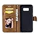 Galaxy S8 Case,Galaxy S8 Wallet Case,PHEZEN Vintage Emboss Flower Love Heart PU Leather Wallet Flip Protective Case Cover with Card Slots & Kickstand for Samsung Galaxy S8, Brown