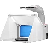 VIVOHOME Portable Airbrush Paint Spray Booth Kit with 3 LED Lights Turn Table and Filter Hose for Model Cake Craft Nail Toy P