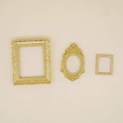 Leoie for 1:12 Delicate Dollhouse DIY Mirror Photo Frame Mini Decoration (Random Style)