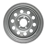 eCustomrim Trailer Wheel Rim 15x5 - 5 On 5 in. 5 Hole Lug Modular Silver Gray