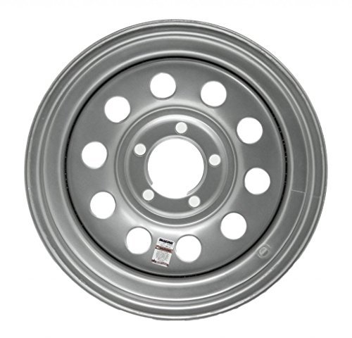 eCustomrim Trailer Wheel Rim 15x5 - 5 On 5 in. 5 Hole Lug Modular Silver Gray