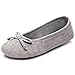 HomeTop Women's Elegant Cotton Knitted Memory Foam Indoor Ballerina House Slippers/Shoes