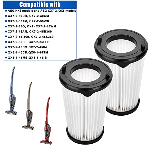Rebirthcare Pack of 6 Filters for AEG Ergorapido Battery Vacuum Cleaner Accessories AEF150 CX7 Flexibility Animal Replacement Filter for All CX7-2 & QX8 Animal X Power CX7-2-45an CX7-2-i360 CX7-2-s360