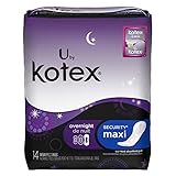U by Kotex Overnight Maxi Pads, Security Pantiliners, Unscented, 14 each Pack, For Maximum Comfort And Protection