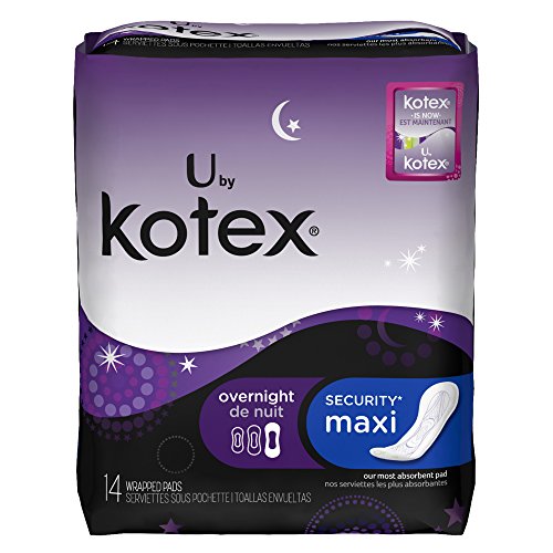 Kotex Overnight Maxi Pads, 14 ct