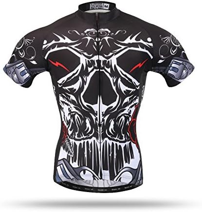 Xintow Racing Clothing Wear 3D Silicone Padded Bib Shorts Men Cycling Jersey Short Sleeve Bicycle Bike Shirt A293 (Shirts, L)