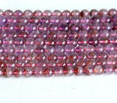 GemAbyss Beads Gemstone 1 Strands Natural Purple Red Auralite Super 23 Crystal Small Round Loose Beads 5mm 15.5 Inch Long 05133 Code-MVG-22903
