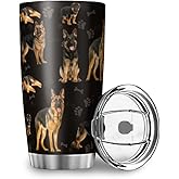 WmhrYpzhL German Shepherd Travel Mug Dog Coffee Cup Stainless Steel Insulation Tumbler with Lid For Home Office School Outdoor Gifts