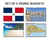 SET OF 4 THE DOMINICAN REPUBLIC REFRIGERATOR MAGNETS FRIDGE MAGNETS – THE DOMINICAN REPUBLIC FLAG THE DOMINICAN REPUBLIC MAP THE DOMINICAN REPUBLIC ATTRACTIONS