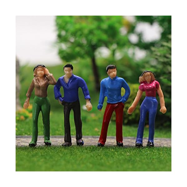 Evemodel 50Stk. Modelleisenbahn 1:50 Bemalte sitzende Figuren Personen Spur 0 P50W-50N-EU – Bild 5