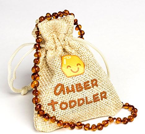 Baltic Amber Teething Necklace For Toddlers, Babies (Yellow) | Drooling, Pain Reduce &amp; Anti Flammatory | Lab Tested &amp; Certified by Amber Certificate Inst. | Natural &amp; Handmade Amber Beads Jewelry