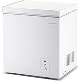 Chest Small Freezer with Electronic Control 41℉ to -15 ℉ Freestanding Deep Mini Freezers with 2 Removable Stainless Steel Basket Top Open Door BLACK on Fridge.com