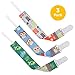 GAGAKU 3 Pack Pacifier Clip Holder for Girls and Boys Teeth Ring Toy Leash, Double-side Print Modern Design