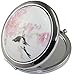 KOLIGHT New Vintage Chinese Landscape Flower Bird Double Sides Portable Foldable Pocket Metal Makeup Compact Mirror Woman Cosmetic Mirror (Flower+Black Bird)