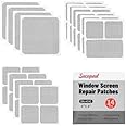 Secopad Window Screen Patches Repair Kit, Black or Grey 3 Sizes Window Screen Repair Kit for Mesh Screen Door, Strong Adhesive Fiberglass Quick Screen Repair Tape (14, Black)