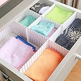 AMTopshow Adjustable Plastic Drawer Divider, White, 2.75