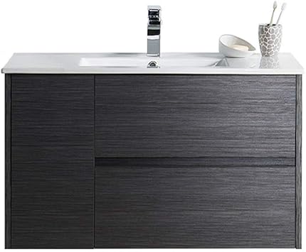 Amazon Com 36 Inches Single Bathroom Vanity With Ceramic Sink 016 36 16 C 36 Inch Silver Grey Kitchen Dining