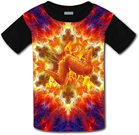 Elcacf Kids/Youth Spicy Chicken Wings T-Shirts Short Sleeve Children Tees