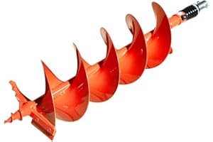 GARDEN TRAX GardenTrax Double Spiral Earth Auger Spiral Drill Bit 8” x 36”, Post Hole Digger with 7/8" Drive Drill