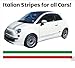 Fiat 500 bonnet decal stripes Italian flag 100cm (green - white - red)