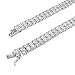 Master Of Bling Mens 2 Row Iced Simulated Diamond 14k White Gold Finish Tennis Necklace Chain