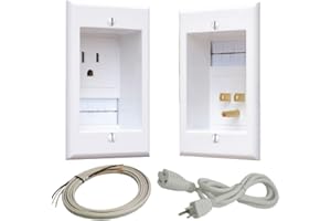 PowerBridge ONE-PRO-6 Single-Outlet Professional Grade Recessed In-Wall Cable Management System for Wall-Mounted Flat Screen LED, LCD, and Plasma TV’s