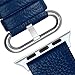 Fullmosa Leather Bands Compatible with Apple Watch Band 41mm 40mm 38mm 42mm for Women Men, Top Grain Genuine Leather Strap for iWatch Series 10/9/8/7/6/5/4/3/2/1/SE2/SE, Dark Blue/Silver