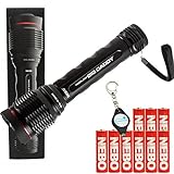 NEBO Redline Big Daddy 2000 Lumen Flashlight Includes 9 AA Batteries and Lumintrail Keychain Light