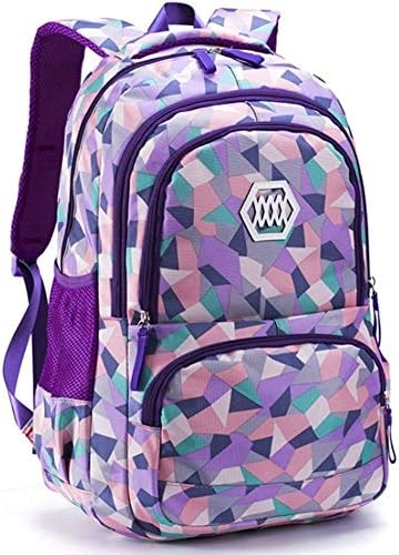 MYXMY School Backpacks Girls Bookbags Set School Bag for Elementary Preschool Water Resistant (Color : Purple, Size : Large/7+Years)