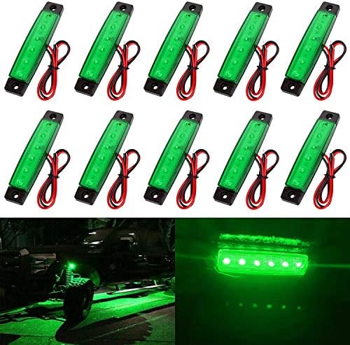 10X Led Rock Lights, Strip Lights, Wheel Well Lights, Waterproof Exterior Interior Lights, Led Underglow Kit for Golf Cart, Jeep Wrangler, RZR, Offroad, Truck, RV, UTV, ATV, Ford, Snowmobile (Green) 10X Led Rock Lights, Strip Lights, Wheel Well Lights, Waterproof Exterior Interior Lights, Led Underglow Kit for Golf Cart, Jeep Wrangler, RZR, Offroad, Truck, RV, UTV, ATV, Ford, Snowmobile (Green)