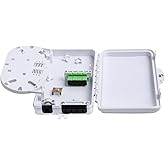 KETGUFF 4-Port Fiber Optic Distribution Box - Waterproof ABS Plastic, SC/APC Fiber Coupler, White
