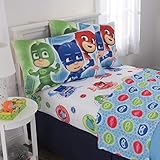 PJMASKS Kids Bedding Soft Microfiber Sheet Set Full Size 4 Piece Pack Full Size 4 Piece Pack