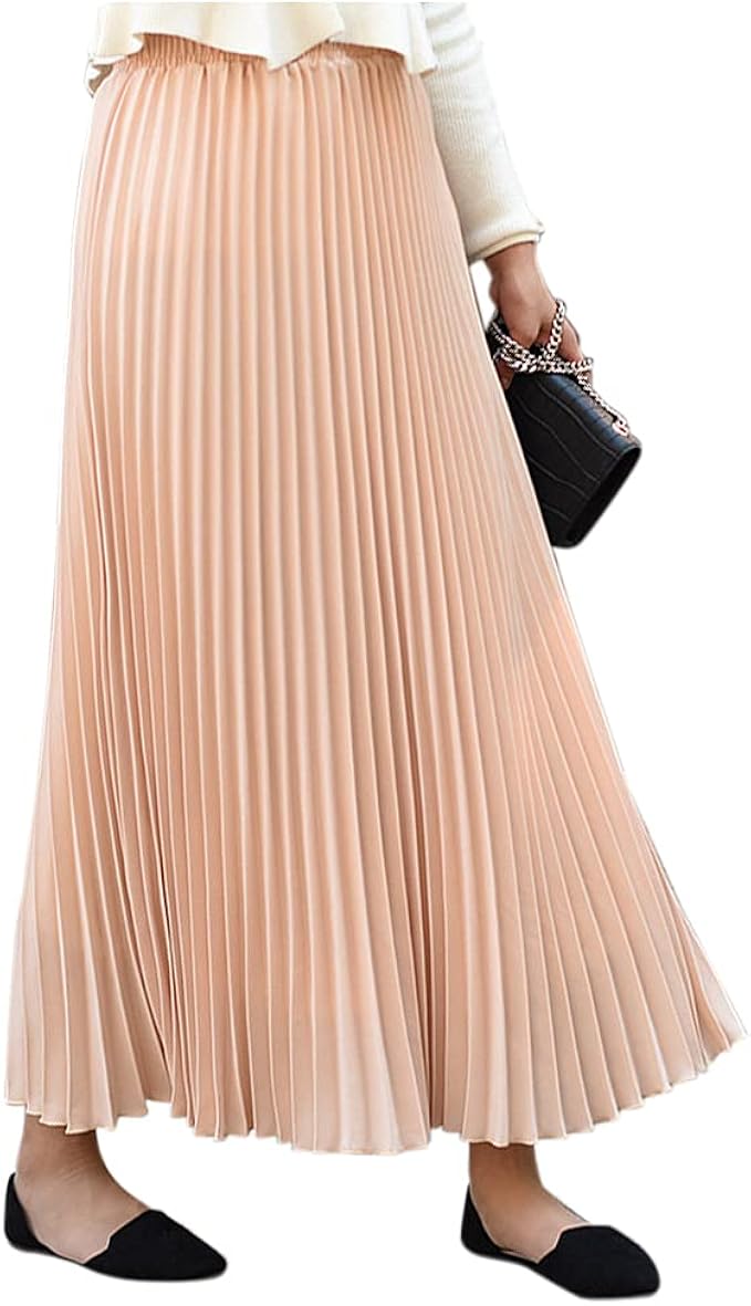 Womens Pleated Skirts ALine High Waist Skirts Ladies Girls School
