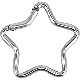 Silver Carabiner Clip Star Shaped Climbing Buckle Aluminum Alloy Heavy Duty Keyring Hook for Camping Fishing Hiking Traveling Spring Loaded Carabiner Accessories