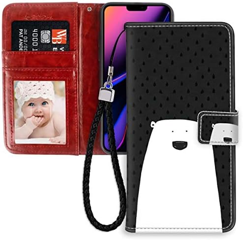 Lonely Polar Bear Apple iPhone 11 Pro Max (2019) Wallet Case with Magnetic Closure ID Card Compartment