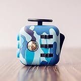 Grand Oasis Fidget Cube for Fidgeters Stress Relief Cube Adults Anxiety Attention Toy Best Gift for Children with Button Blue Camo